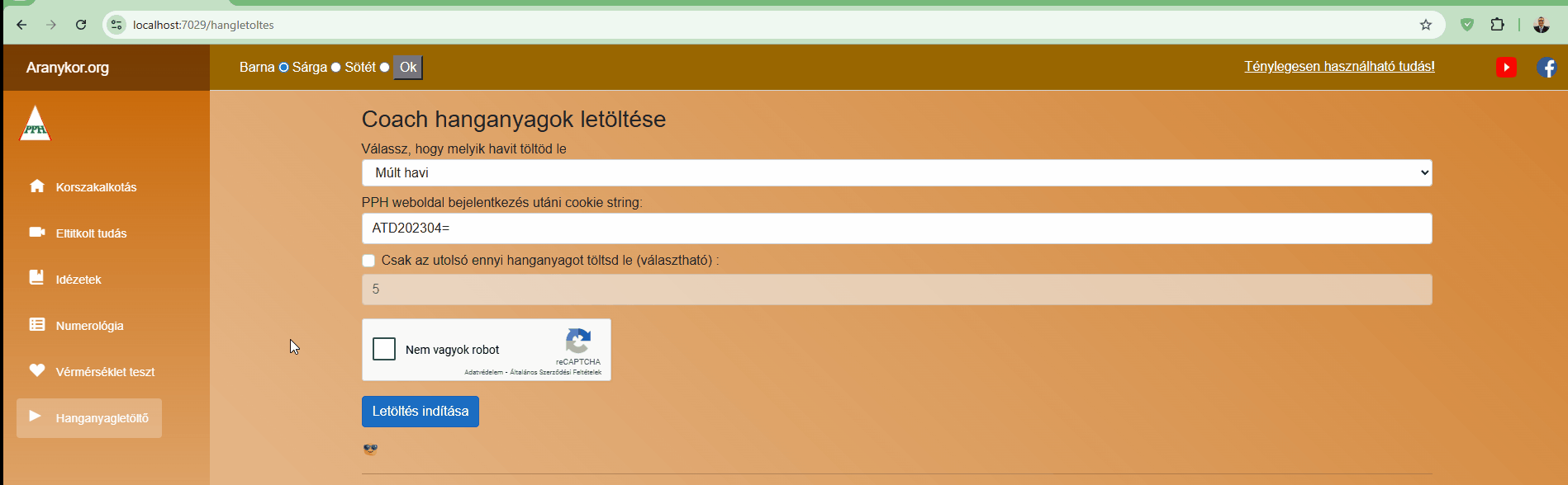 hanganyag letöltési útmutató